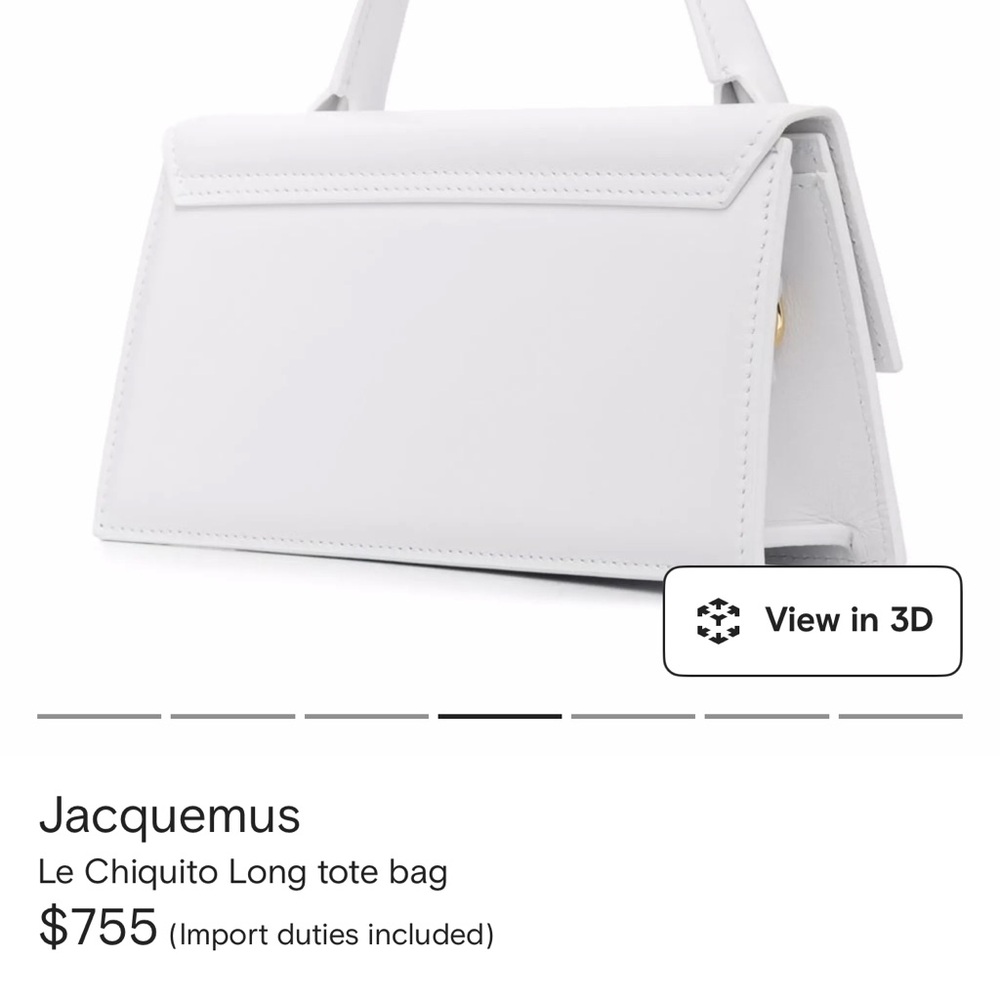 Jacquemus White Mini Bag with Gold Logo - Picture 3 of 8